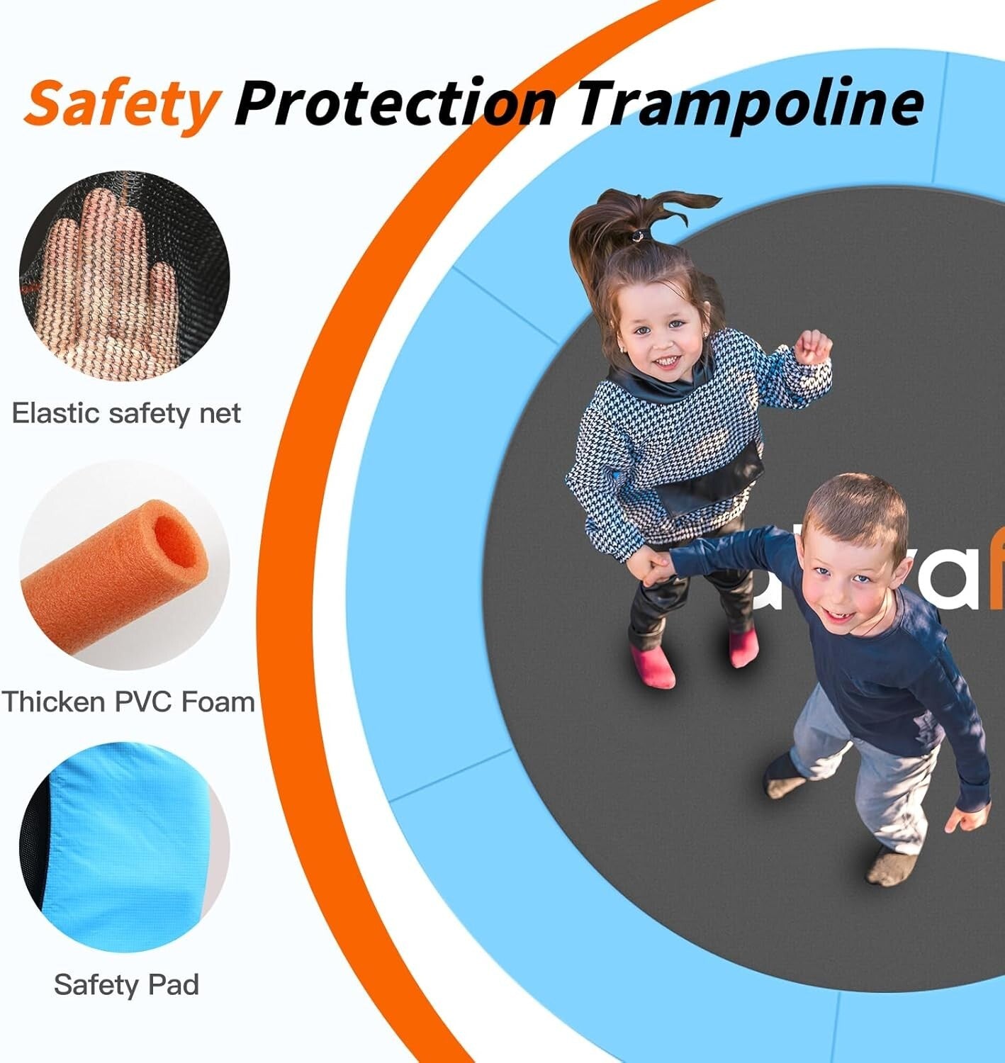 5FT Super Bouncy Trampoline for Kids Aged 1-8 with Basketball Hoop & Dartboard