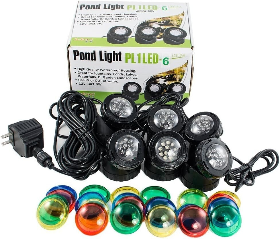 Energy-Efficient Multicolor LED Pond Light Kit, Waterproof & Remote-Controlled