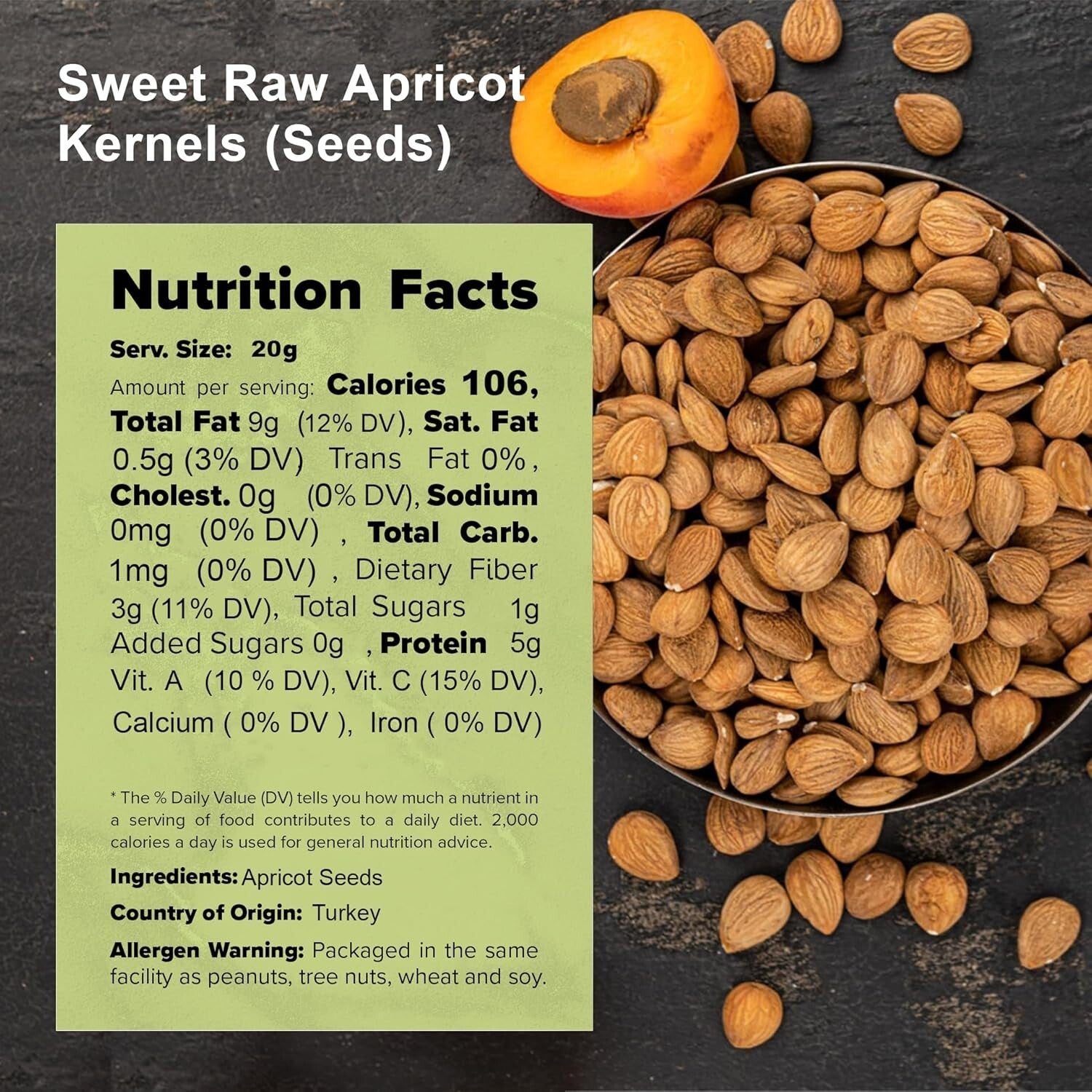 Delicious Sweet Apricot Seeds - Perfect for Smoothies, 4 LB Resealable Bags