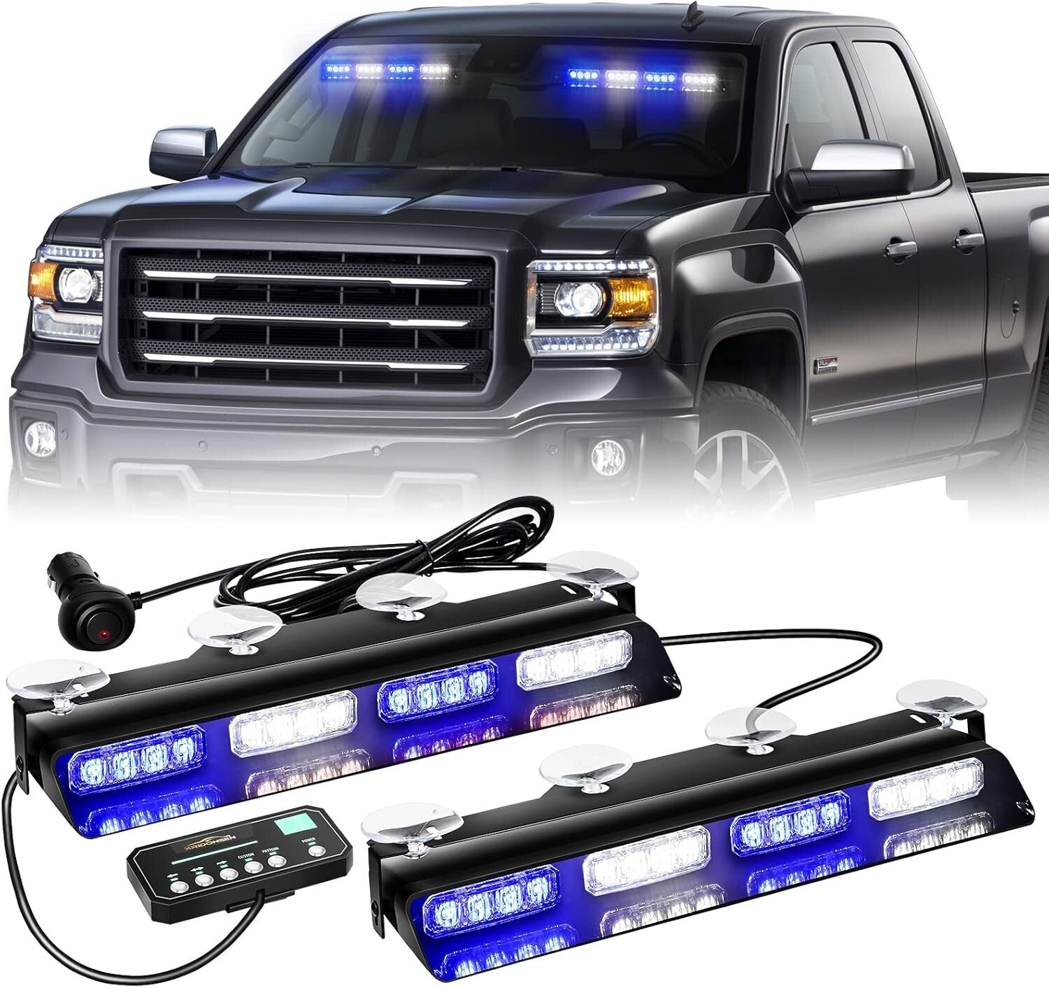 Universal Fit Emergency Strobe Lights – 32 Bright LEDs with Control for Trucks