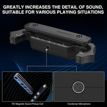 Load image into Gallery viewer, Rechargeable Wireless Acoustic Guitar Pickup with Dual Soundhole System - Black