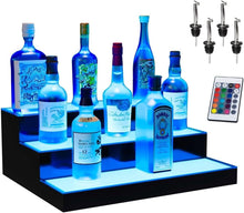 Load image into Gallery viewer, Acrylic LED Bottle Display Rack - Illuminated Home Bar Shelf with 16 Colors