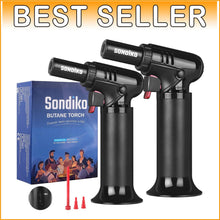 Load image into Gallery viewer, S907 Culinary Butane Torch 2 Pack - Adjustable Flame &amp; One-Handed Operation