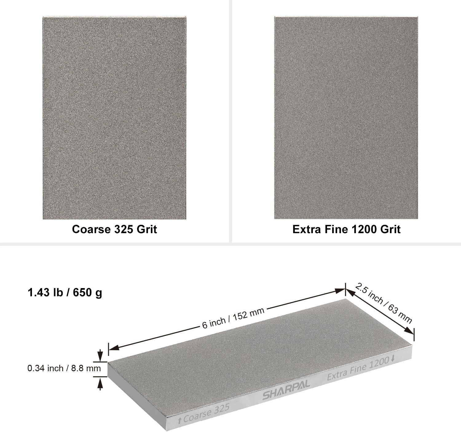 Dual Grit Diamond Sharpening Stone Whetstone 6.5inx3.27in - Perfect Father's ...