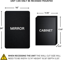 Load image into Gallery viewer, Modern Rectangular Medicine Cabinet with Beveled Mirror, 16x24'' Chrome Finish