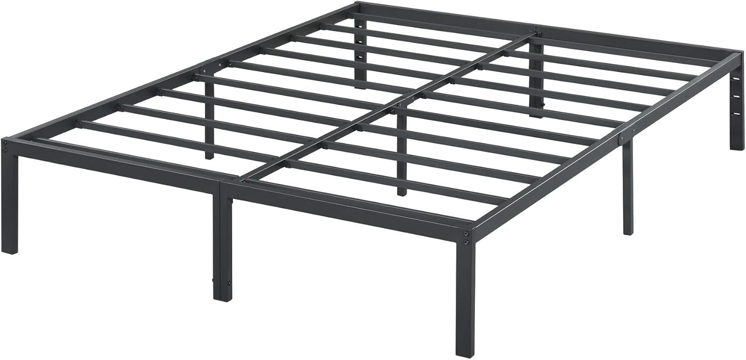 Elegant Black King Size Platform Bed Frame - 14'' Heavy Duty & Easy Assembly