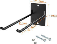Load image into Gallery viewer, Matte Black Wall Mount Organizer - Durable Tool Hooks for Garage Storage 4-Pack