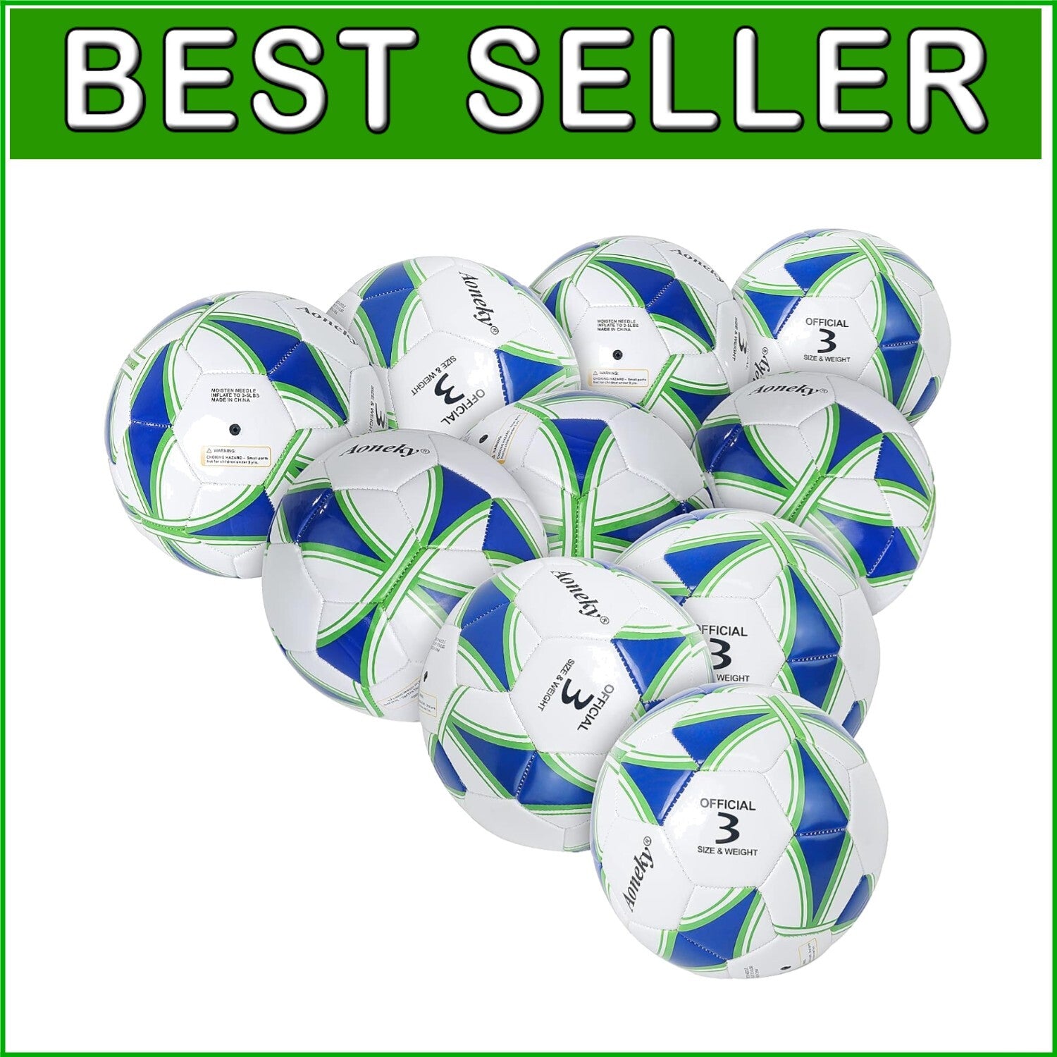 Durable Size 3 Soccer Ball with Inflation Pump - Perfect for Kids' Outdoor Play