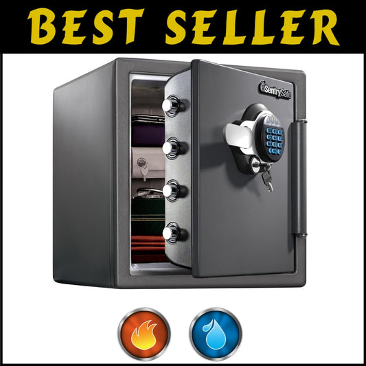 1.23 Cubic Feet Fireproof & Waterproof Safe - Keypad Lock & Interior Light