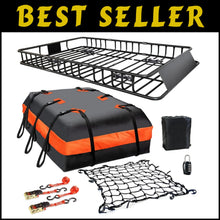 Load image into Gallery viewer, Heavy-Duty Roof Rack Carrier 65” x 39” with Cargo Net &amp; 200 lbs Load Capacity