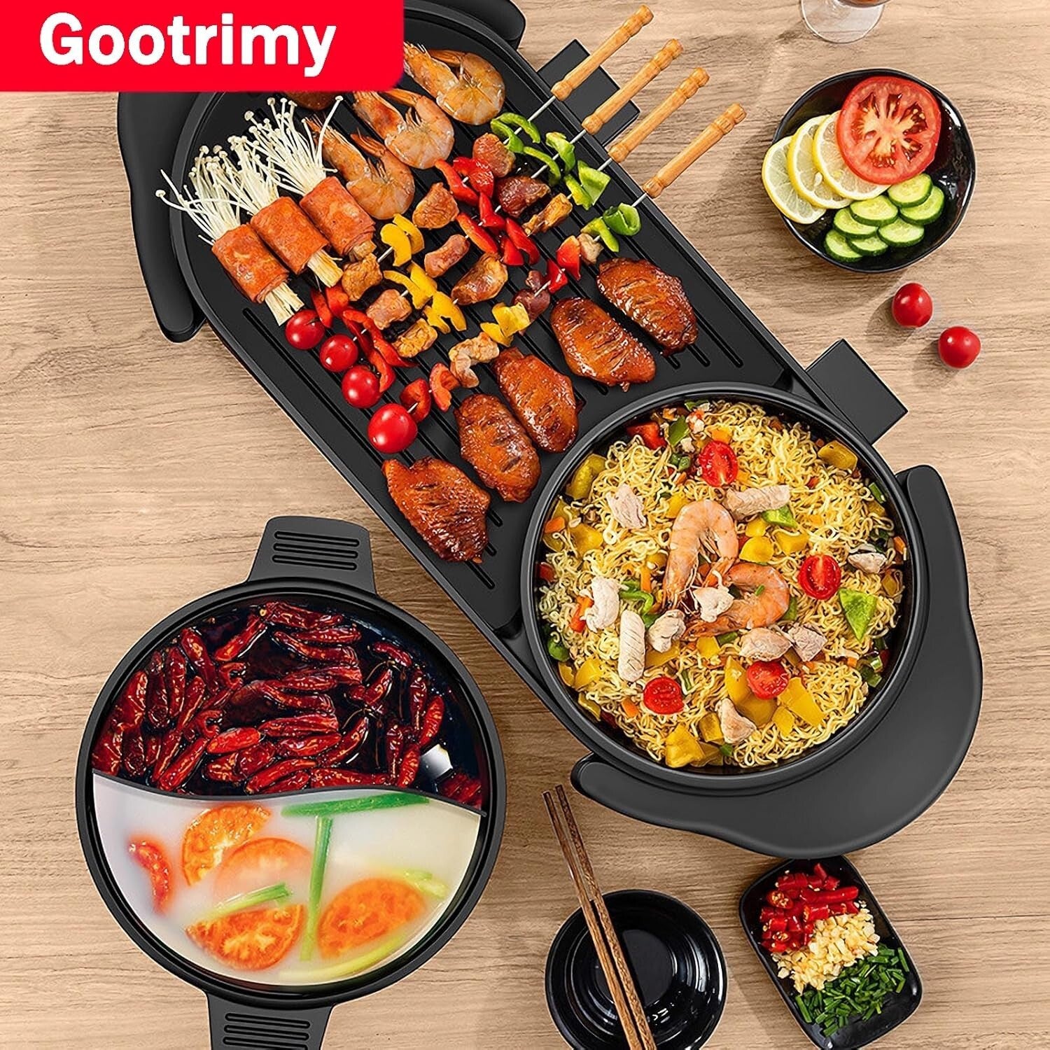 Compact Electric Hot Pot Grill for Stress-Free Family Gatherings - 3 Quart