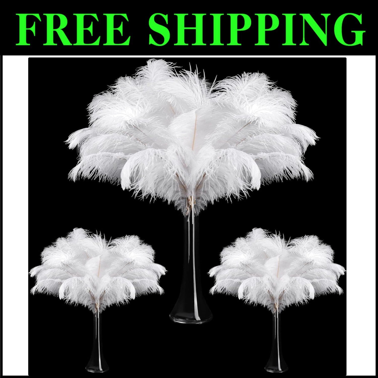 Versatile 90 Pcs Natural Ostrich Feathers - Perfect for Weddings and Parties