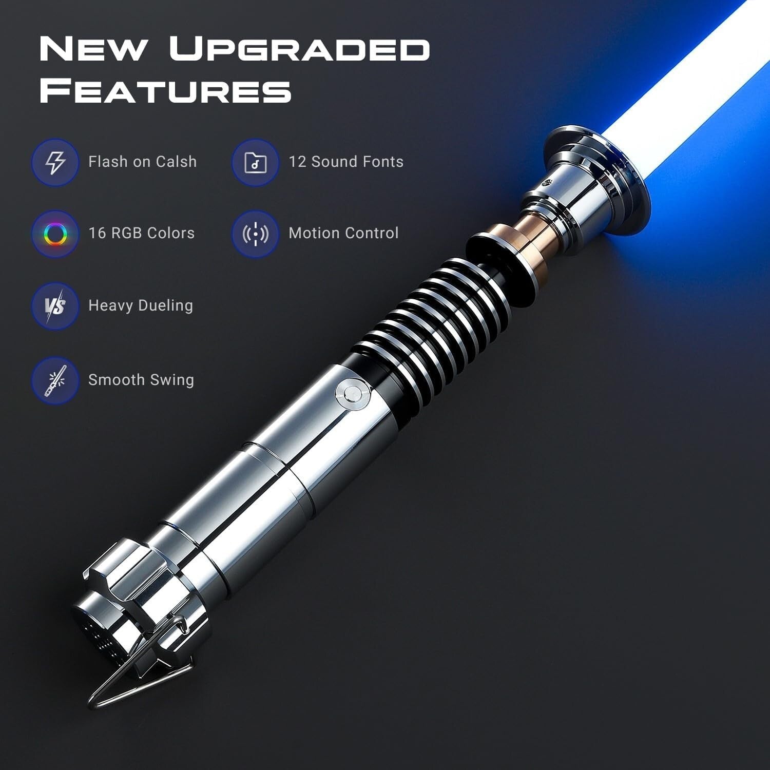 Durable Lightsaber with Smooth Swing Motion & 12 Sound Effects - Adult Gift