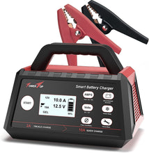 Load image into Gallery viewer, Portable Smart Battery Charger 10A - LCD, 8-Stage Charging &amp; Safety Features