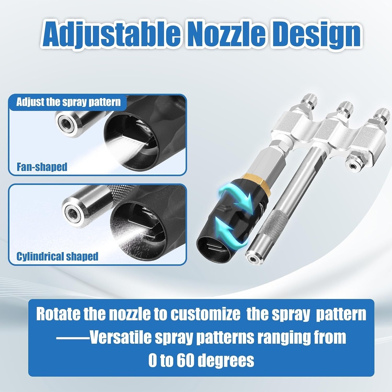 Stainless Steel M5 Twist Nozzle with Shooter Tip - Efficient Pressure Cleaning