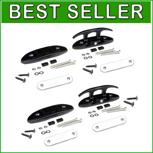 Durable 4-1/2 Inch Folding Dock Cleats - Marine-Grade Stainless Steel (Set of 4)