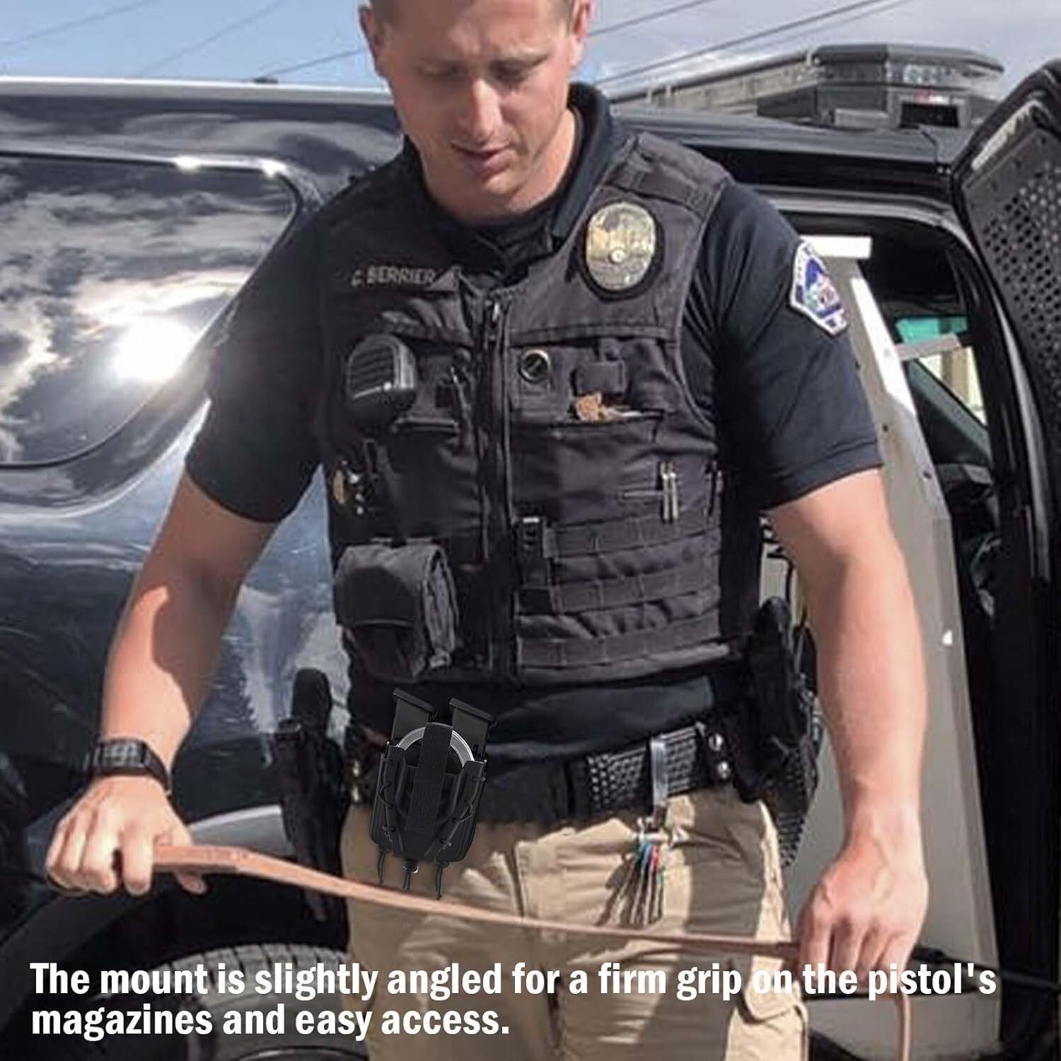 Flexible Shoulder Holster for Glock Magazines and Handcuffs - Easy Access Design