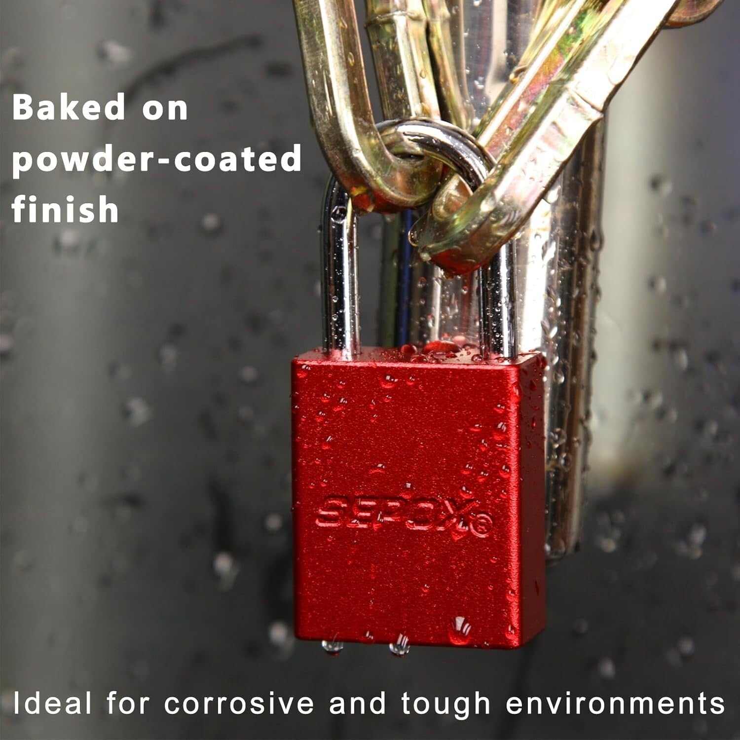 High-Tech Double-Locking Aluminum Padlocks, Red - 24 Units for Lock-Out Security