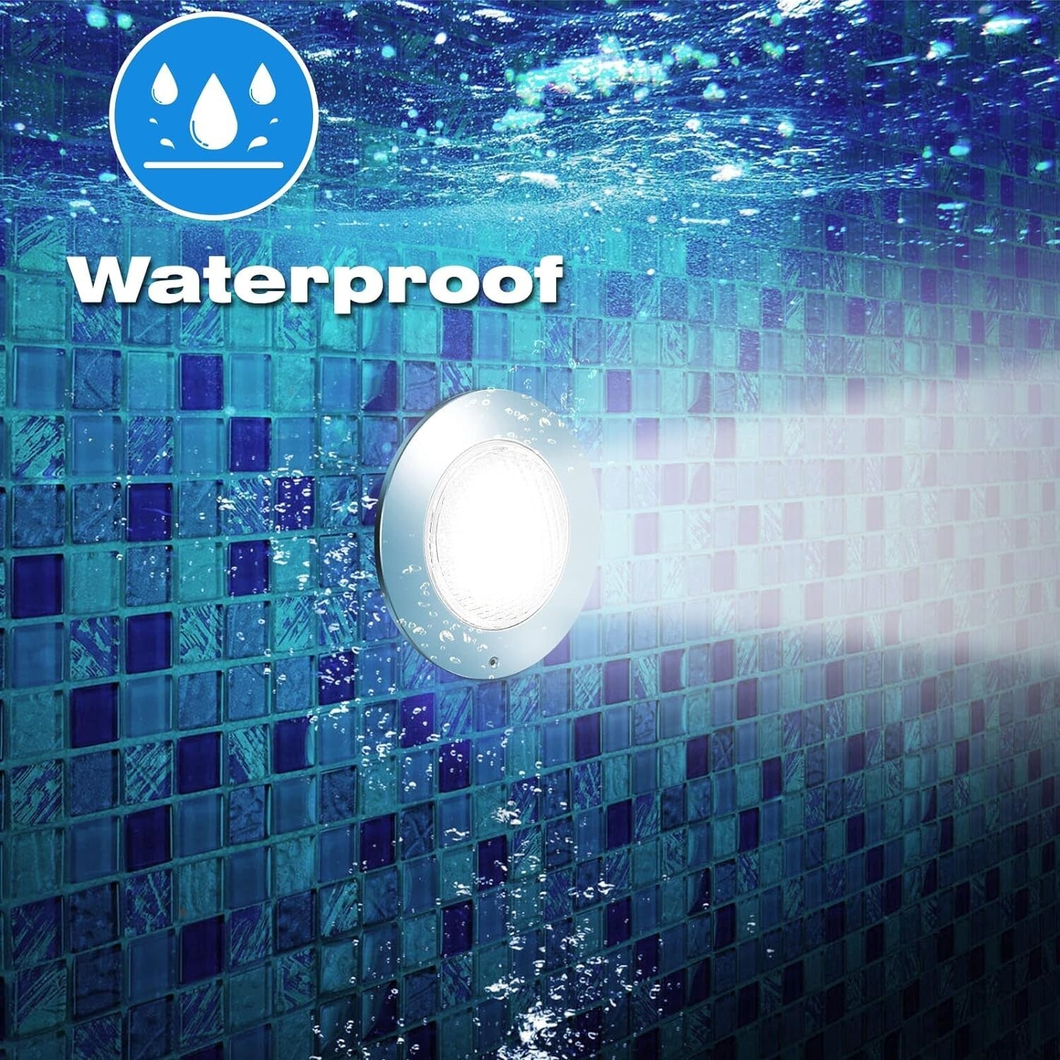 Versatile 54W Color Changing Pool Light - 12V Safe, Waterproof, Modern Design