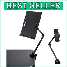 Load image into Gallery viewer, Full Motion Black Document and Tablet Holder - Adjustable &amp; Space-Saving Design