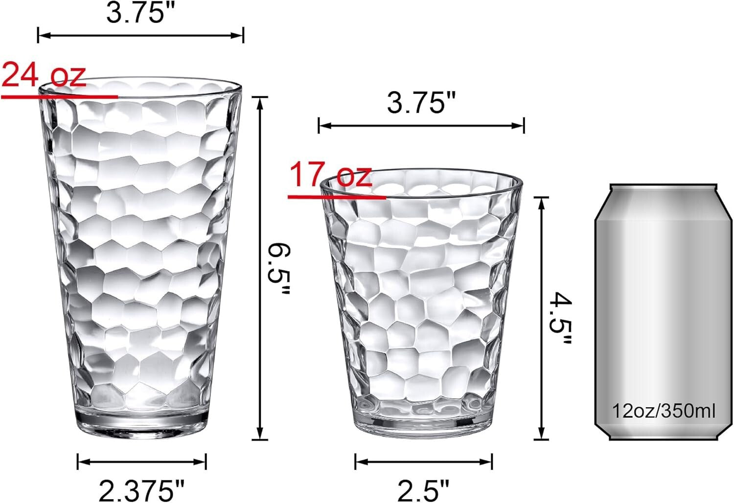 12-Piece Plastic Tumbler Set - Dishwasher-Safe, Reusable Drinkware for Parties