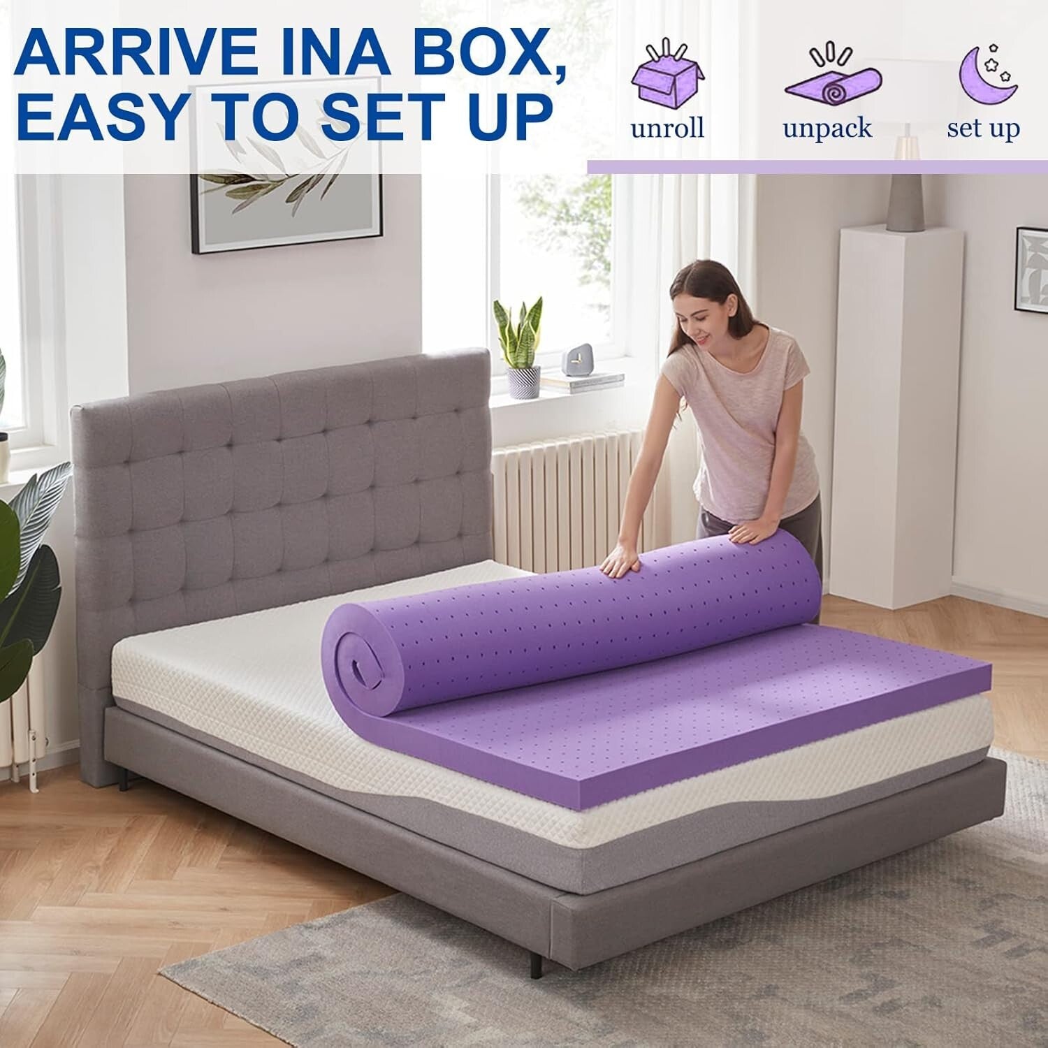 Experience Luxury with 3 Inch CertiPUR King Size Gel Memory Foam Mattress Topper