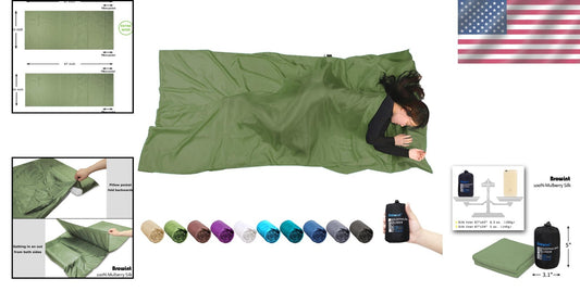 Luxury Silk Sleeping Bag Liner - Extra Wide 87"x43" for Ultimate Comfort