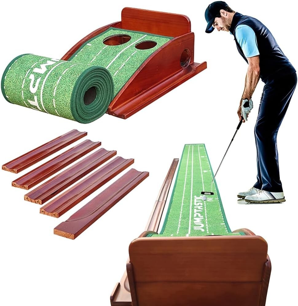 Foldable Indoor Putting Mat with Non-Slip Backing - Ideal for All Skill Levels