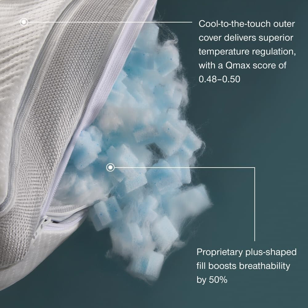 Full Body Support Pillow 18x52 for Pregnancy & Side Sleepers - Cool+ Adjustable