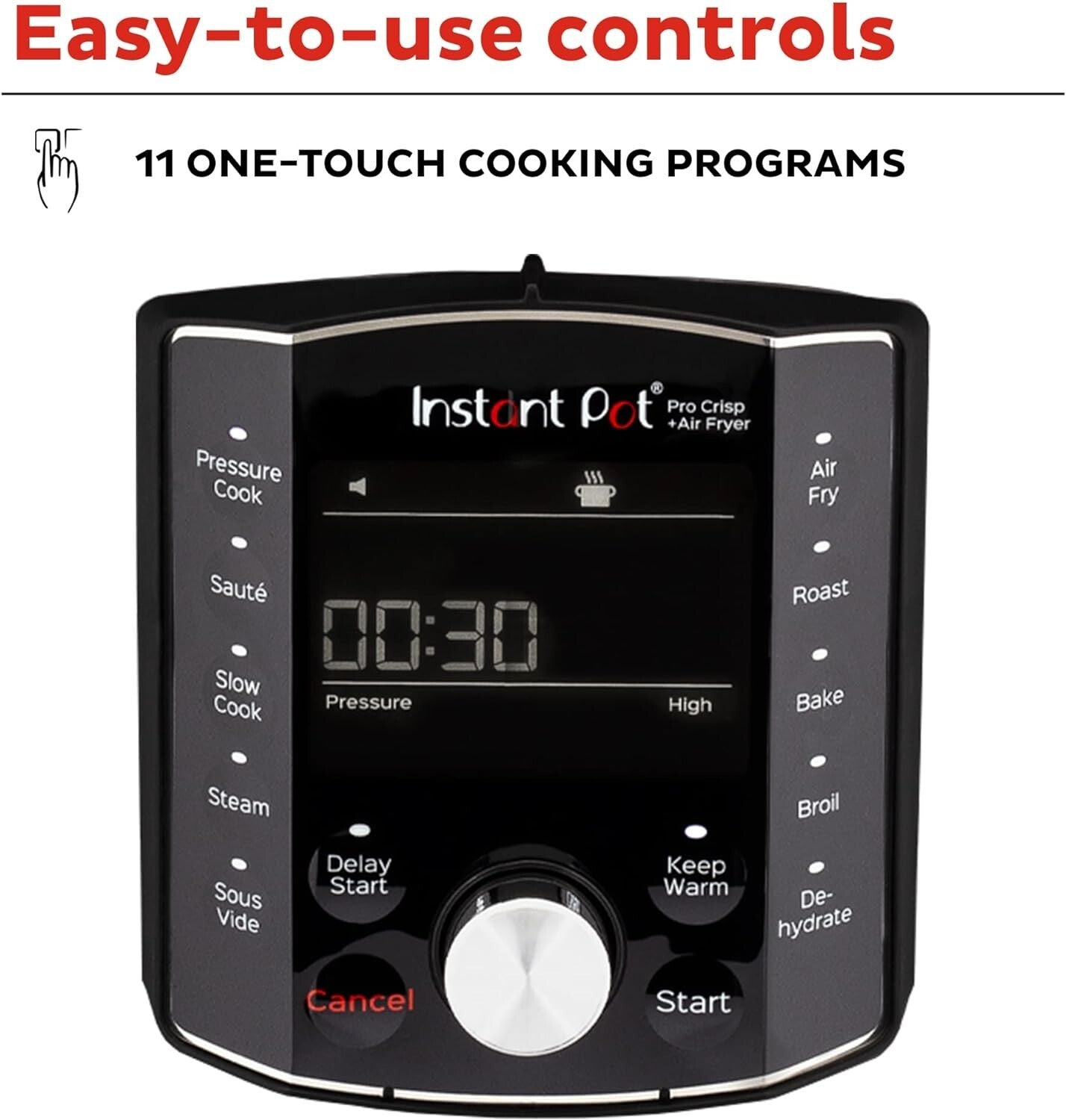 All-in-One 8 Quart Air Fryer & Pressure Cooker Combo - Pro Crisp Technology