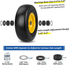 Load image into Gallery viewer, Puncture-Proof 13" Flat-Free Mower Tires with Adjustable Adapter Kit - 2 PCS