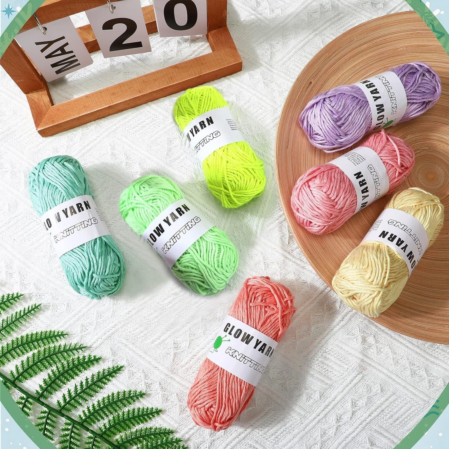 Vibrant 15 Roll Glow Yarn Set - Illuminate Your Crocheting & Crafting Projects