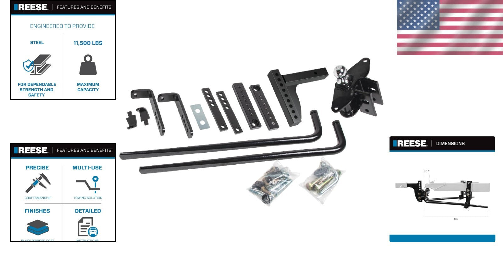 Durable Weight Distribution Kit for Trailers - Easy Install & 11,500 lbs Limit