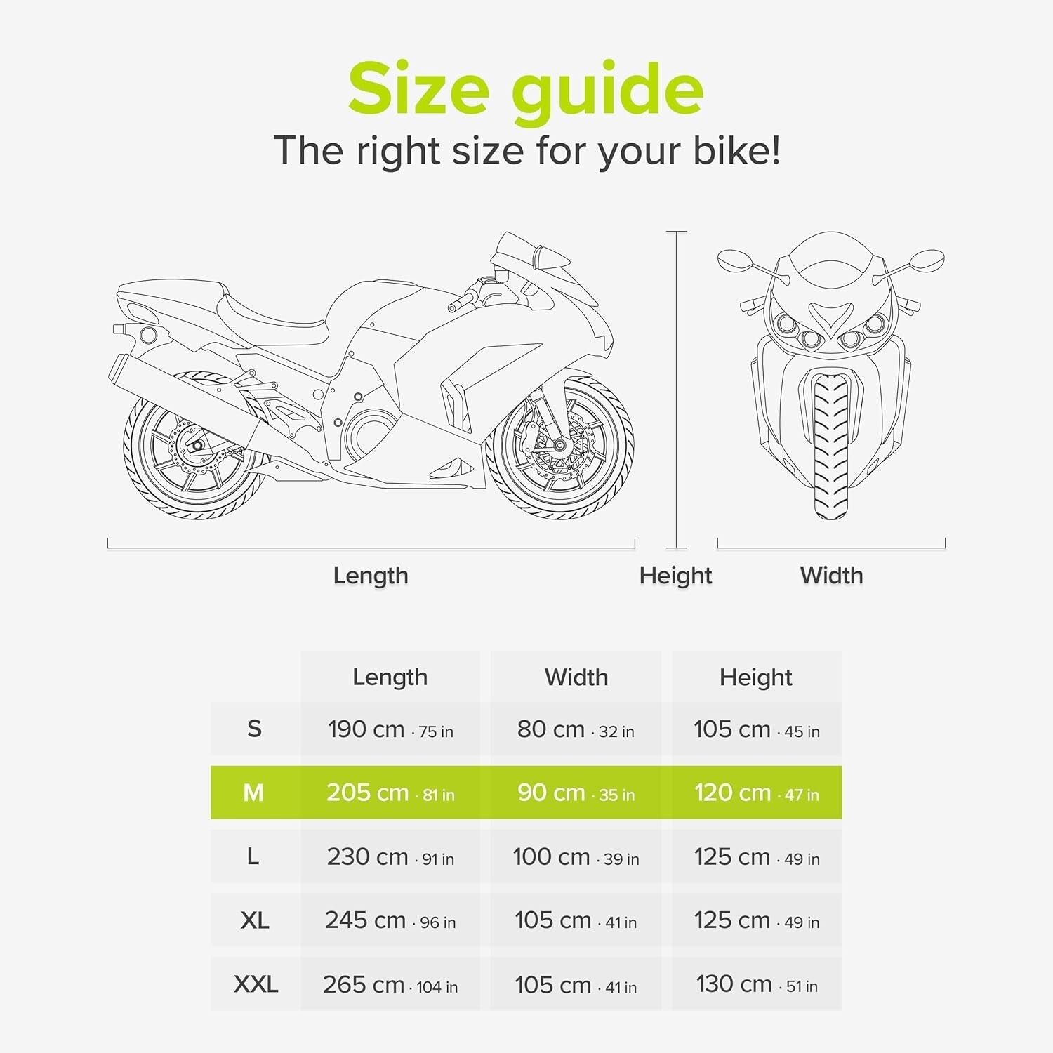 Extreme Heat Resistant Motorcycle Cover - Waterproof & Breathable, 80.71" Size