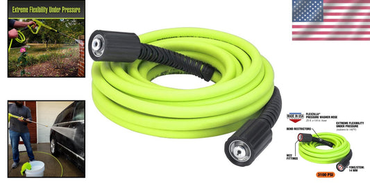 ZillaGreen 25 ft Pressure Washer Hose with M22 Fittings - 3100 PSI Flexibility