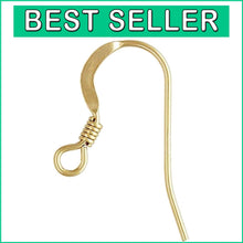 Load image into Gallery viewer, Elegant 18k Yellow Gold Plated Earring Hooks - 50pcs Heavy Duty Sterling Silver
