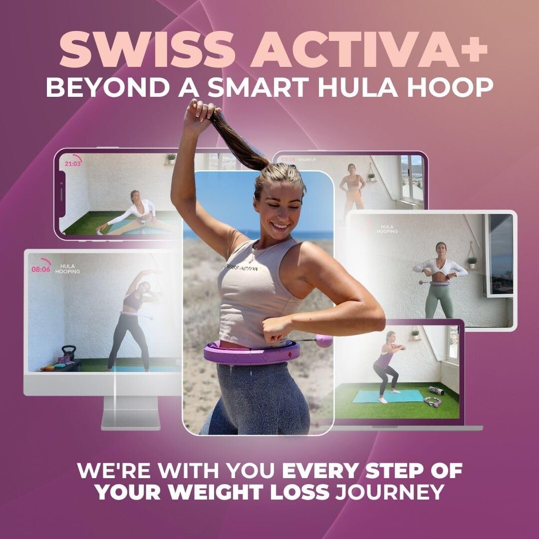 Adjustable Infinity Weighted Hula Hoop for Belly Fat Loss - Track Your Progress