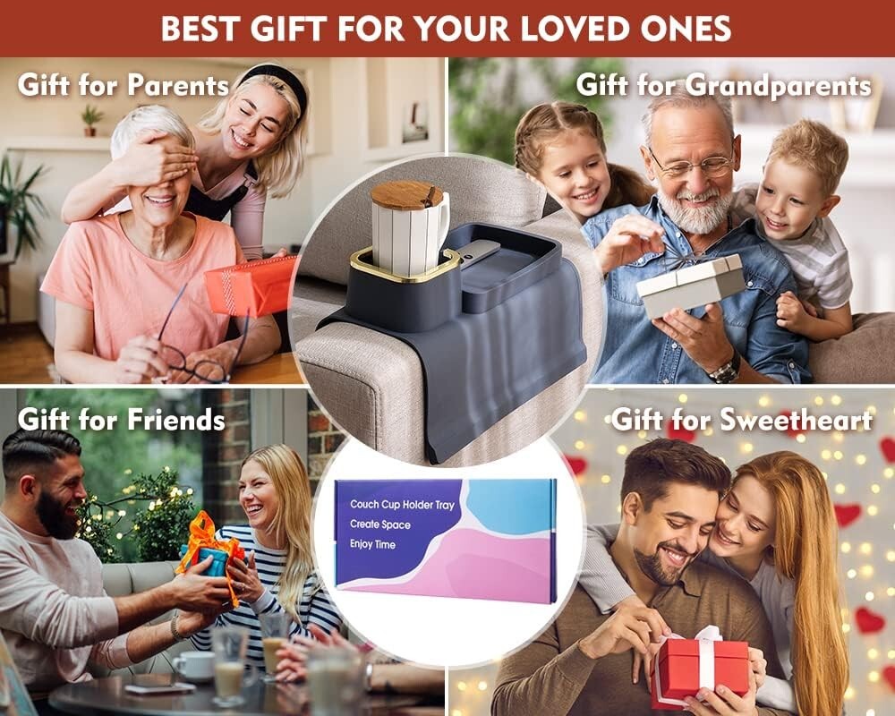 Versatile Navy Blue Silicone Couch Drink Holder - Perfect for Snacks & Remotes