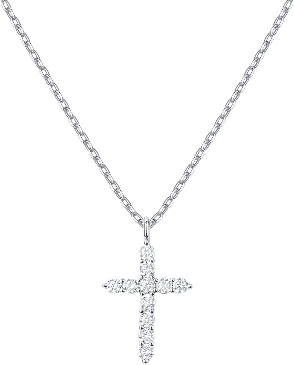 14K Gold Plated Cubic Zirconia Cross Necklace - Elegant Faith Pendant for Women