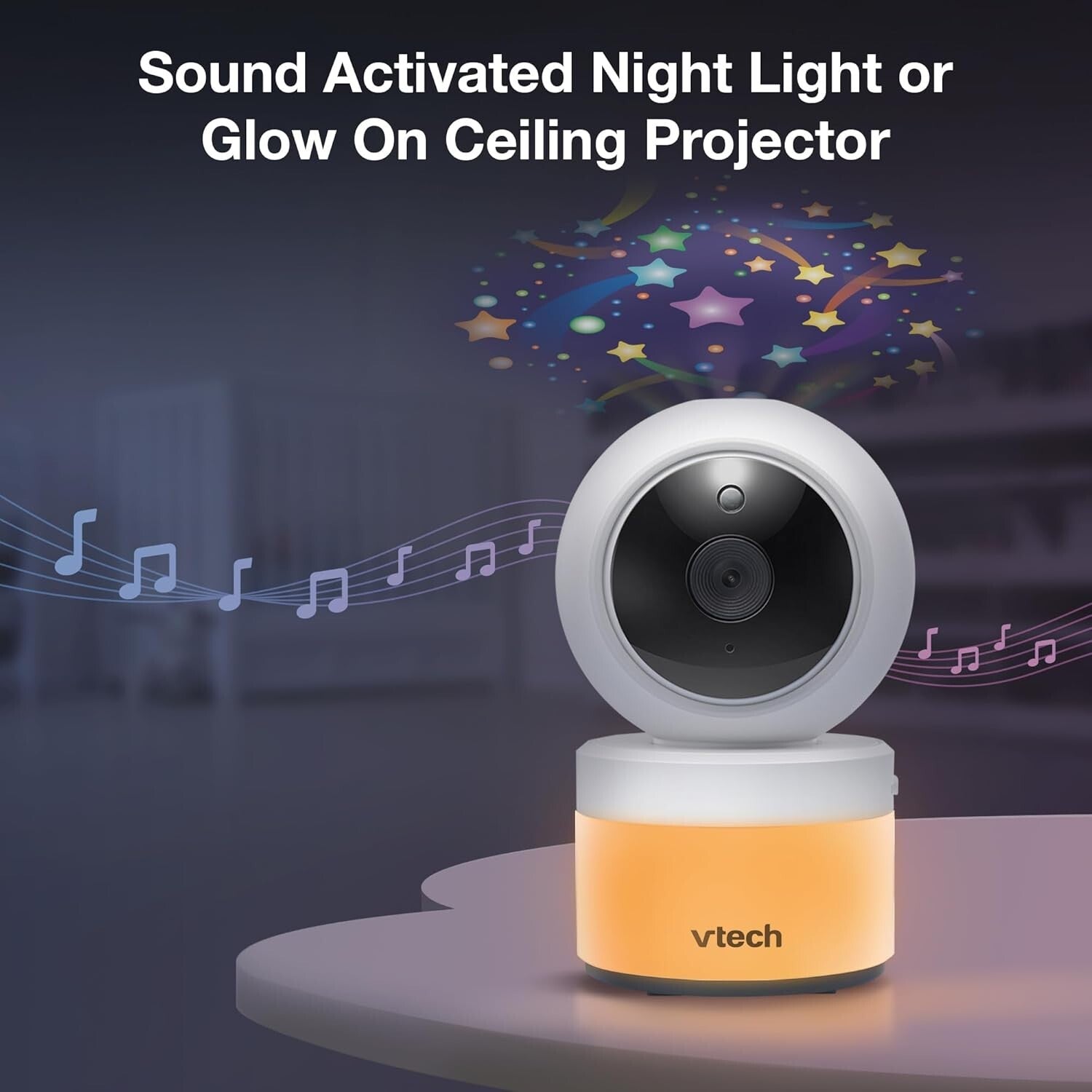 Secure 5-Inch Baby Monitor with Dual Cameras, Glow Night Light & Soothing Sounds