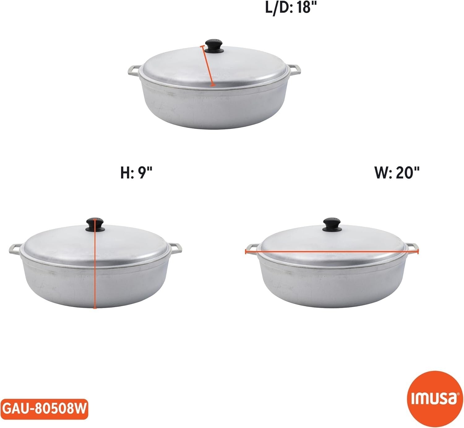 18-Quart Jumbo Traditional Caldero - Versatile Large Cooking Pot in Silver