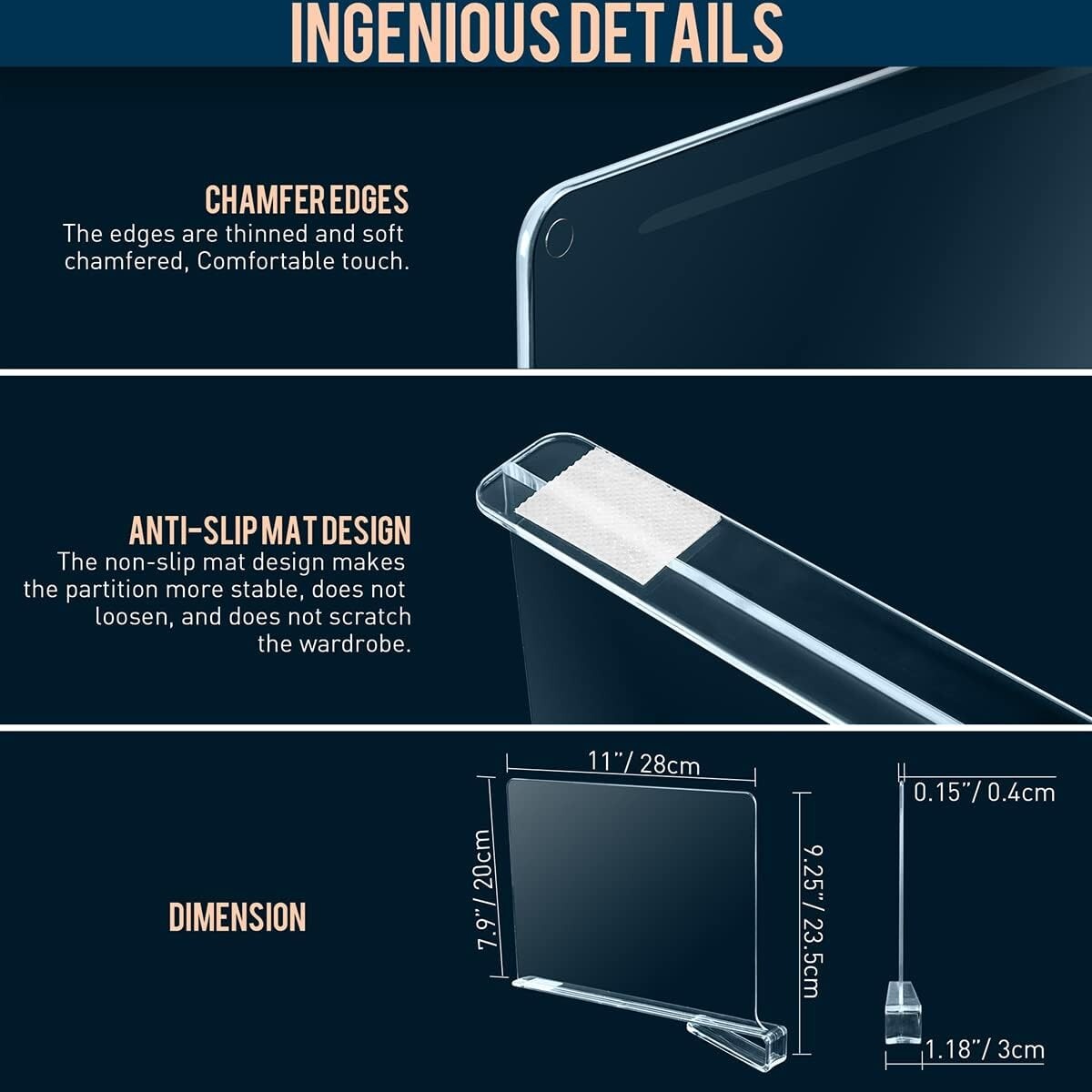 Versatile 12 Pack Closet Shelf Dividers - Easy Installation & Space Optimization