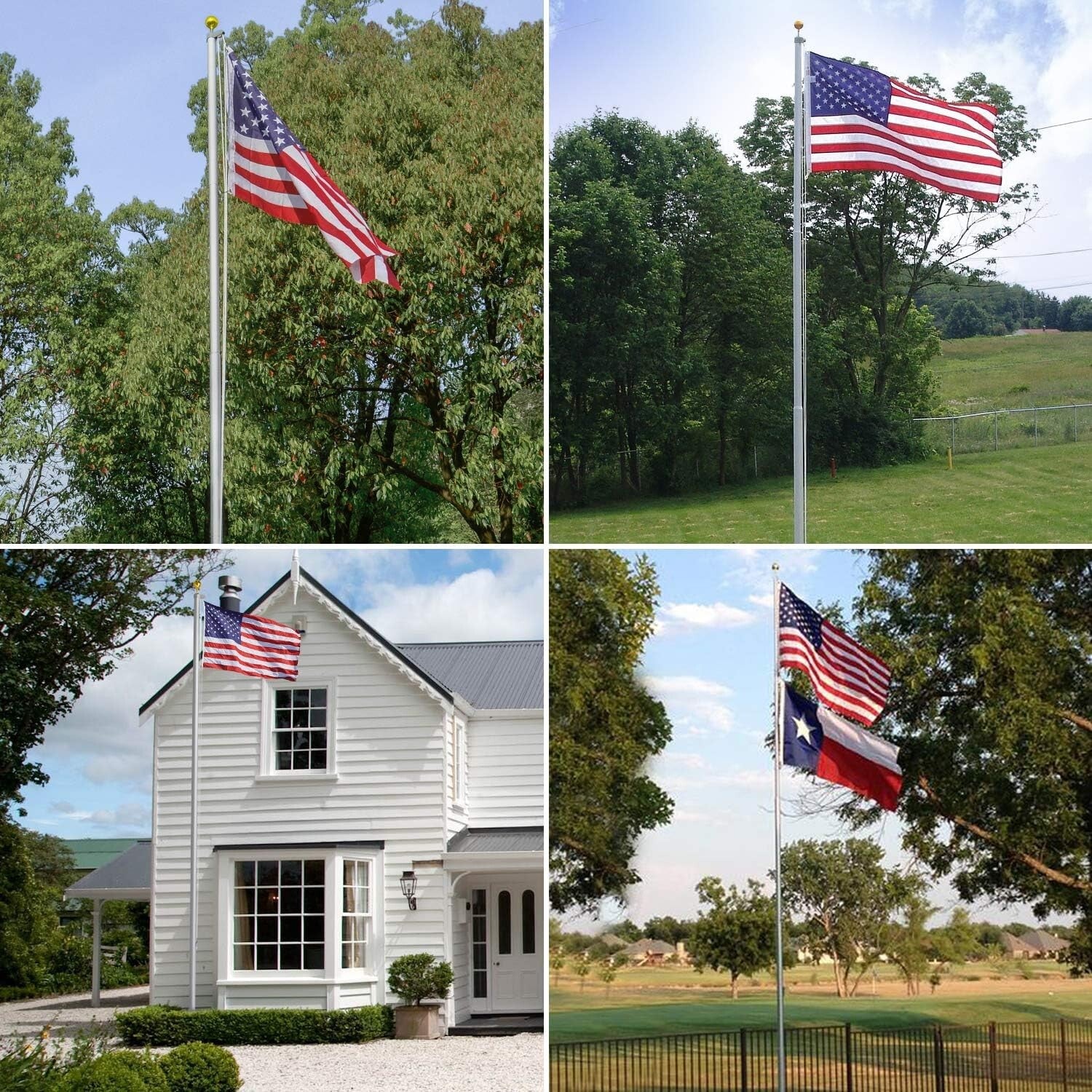 All-Weather 16FT Heavy-Duty Flagpole with Easy Installation and Storage