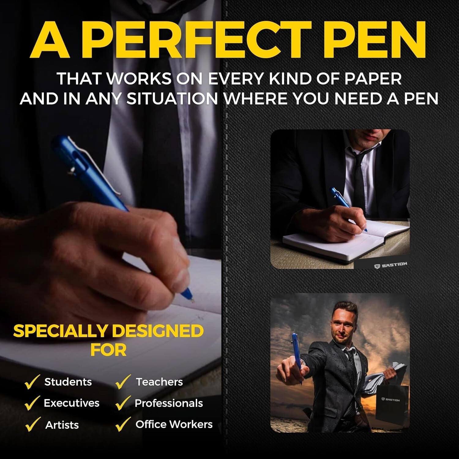 Luxury Bolt Action Pen - Durable EDC Ballpoint with Fine Tip for Professionals