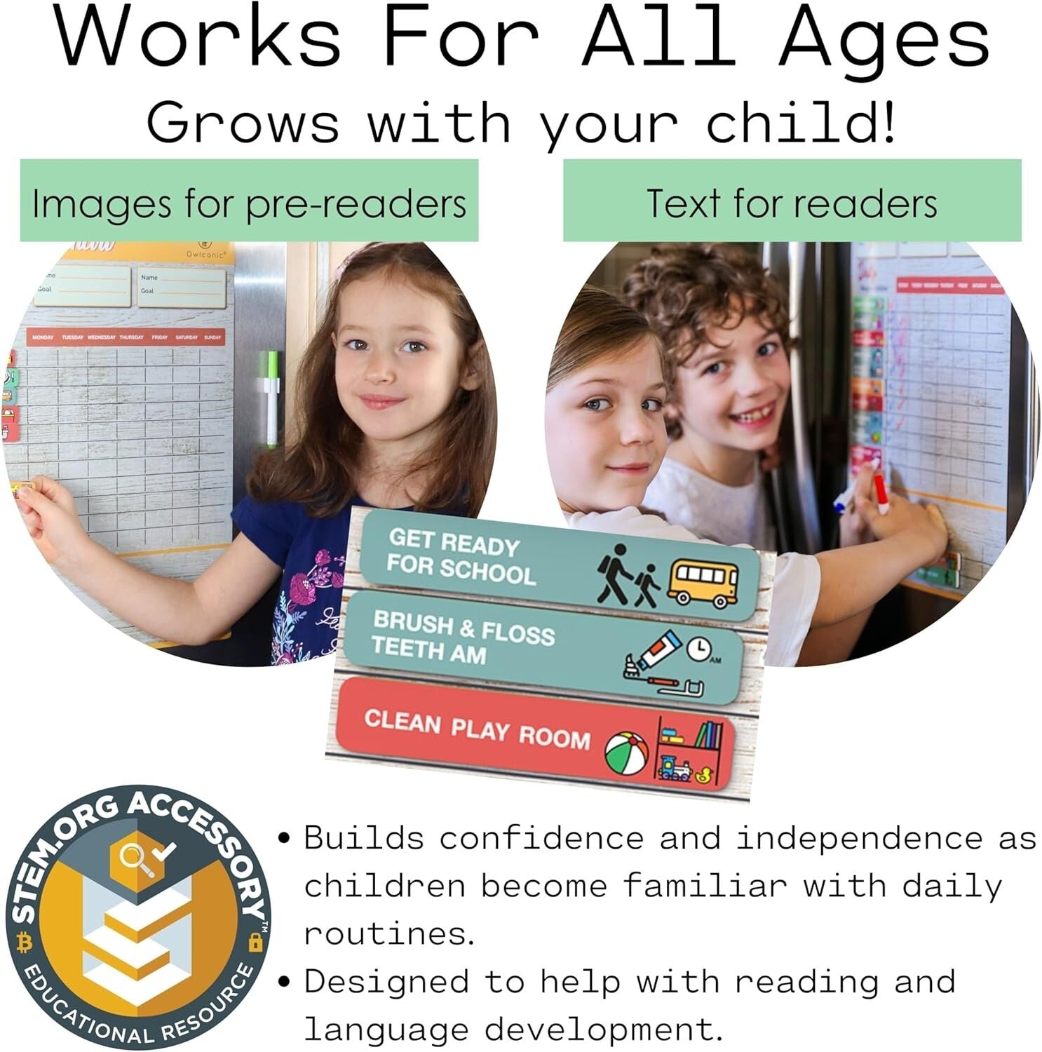 Customizable Reward Chart for Kids - Large Magnetic Chore Tracker for Families