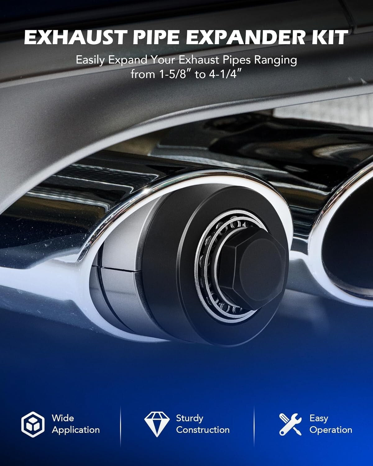 Professional Muffler Pipe Expander with Storage Case - Heavy Duty 10.56 lbs