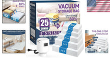Load image into Gallery viewer, Heavy-Duty Vacuum Seal Bags Set (25), 5 Sizes + Electric Air Pump Included