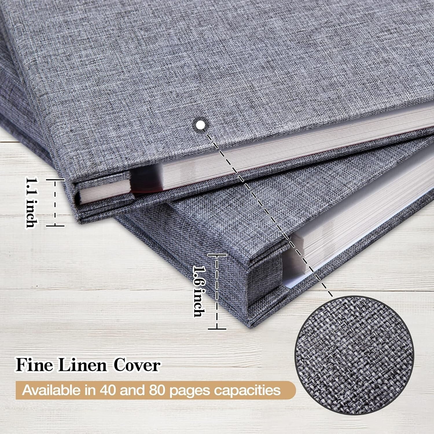 13.2x12.8 Inch Magnetic DIY Photo Album with 80 Pages & Metallic Pen - Gray