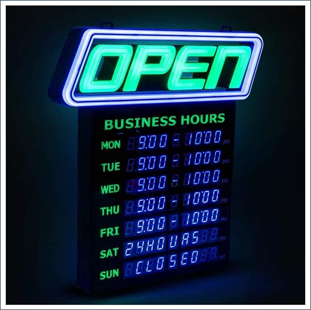 Energy-Efficient Programmable Open Sign – Perfect for Bars & Restaurants