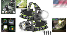 Load image into Gallery viewer, Adjustable 90° Waterproof LED Headlamp Set - Rechargeable &amp; Ideal for Camping